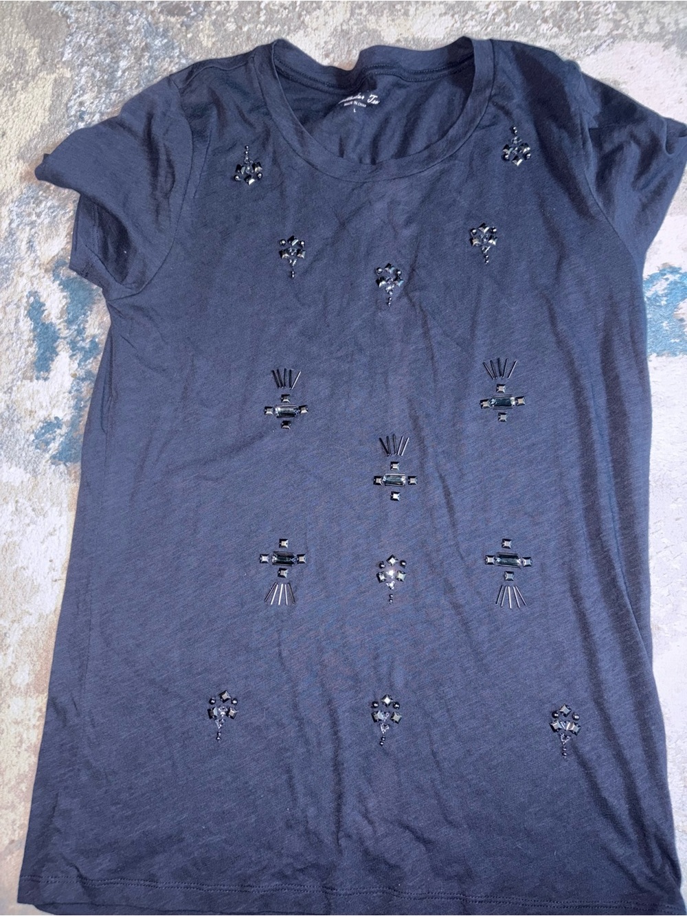 J. Crew Navy Short Sleeve Collector Tee